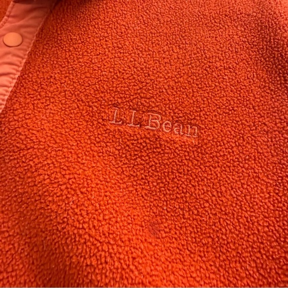 L.L. Bean Men's Sweater Fleece Pullover Orange Long Sleeve Polartec Shirt LG TAL - Picture 4 of 14